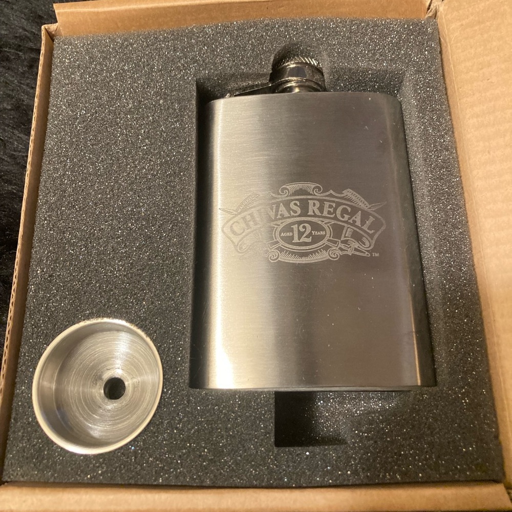 Chivas Regal Brushed Stainless Steel Flask
